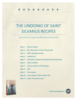 The Undoing of Saint Silvanus Recipes