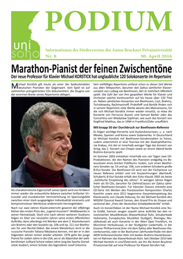 Marathon-Pianist Der Feinen Zwischentöne Der Neue Professor Für Klavier Michael KORSTICK Hat Unglaubliche 120 Solokonzerte Im Repertoire