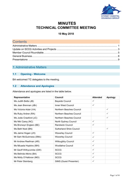 Minutes Technical Committee Meeting