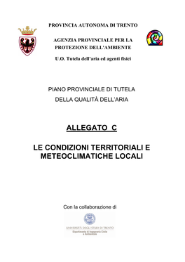 Condizioni Territoriali E Meteoclimatiche Locali