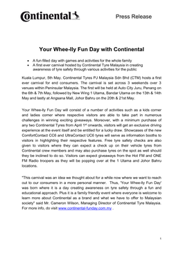 Your Whee-Lly Fun Day with Continental Press Release