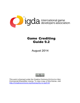 Game Crediting Guide 9.2