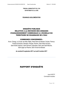 Rapport D'enquête