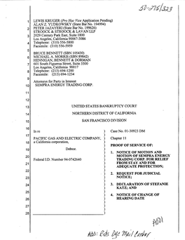 Notice of Motion and Motion of Sempra Energy Trading Corp For