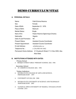 Curriculum Vitae