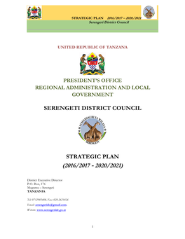 Serengeti District Council Strategic Planning Process and Activities