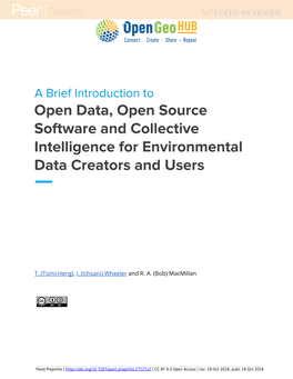 A Brief Introduction to Open Data, Open Source Software and Collective Intelligence for Environmental Data Creators and Users