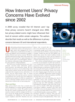 How Internet Users' Privacy Concerns Have Evolved Since 2002