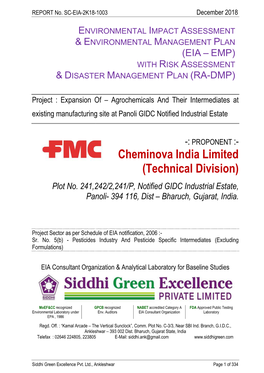 Cheminova India Limited ( Technical Division )