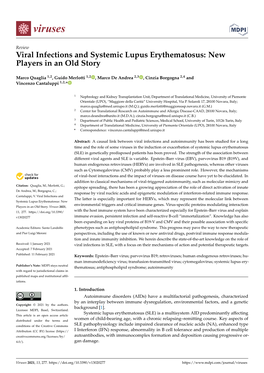 Viral Infections and Systemic Lupus Erythematosus: New Players in an Old Story