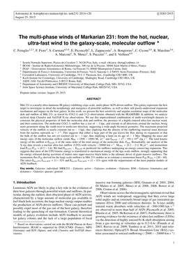 From the Hot, Nuclear, Ultra-Fast Wind to the Galaxy-Scale, Molecular Outflow