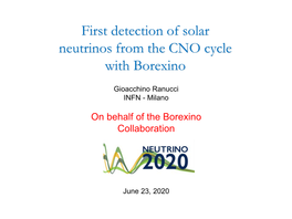 First Detection of Solar Neutrinos from CNO Cycle with Borexino