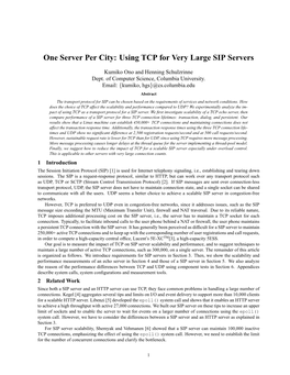 One Server Per City: Using TCP for Very Large SIP Servers