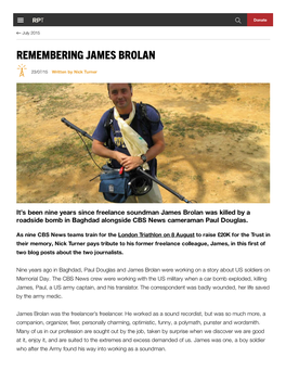 Remembering James Brolan