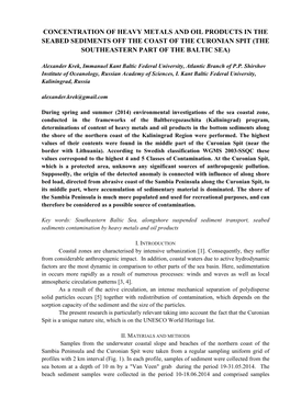 Concentration of Heavy Metals and Petroleum Hydrocarbon in The