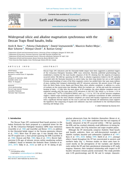 Widespread Silicic and Alkaline Magmatism Synchronous with the Deccan Traps ﬂood Basalts, India