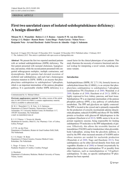 First Two Unrelated Cases of Isolated Sedoheptulokinase Deficiency: a Benign Disorder?