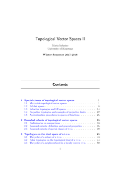 Topological Vector Spaces II