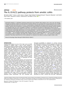 The IL-33-ILC2 Pathway Protects from Amebic Colitis