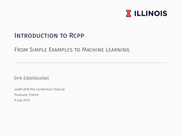 Introduction to Rcpp