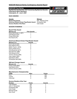 Contingency Awards Report