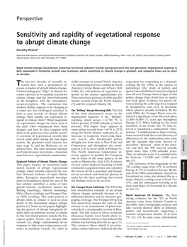 Sensitivity and Rapidity of Vegetational Response to Abrupt Climate Change