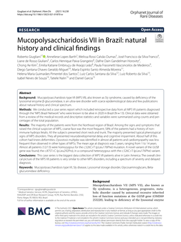 Mucopolysaccharidosis VII in Brazil