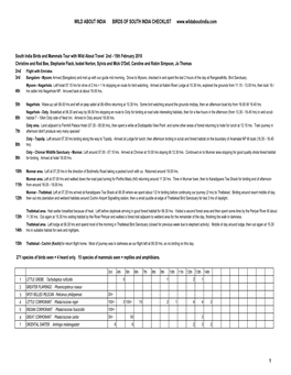 South India Bird Checklist and Mammals Feb 2010 Tour