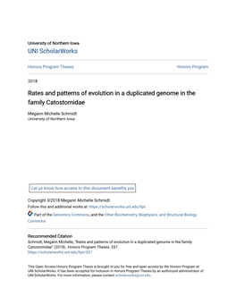 Rates and Patterns of Evolution in a Duplicated Genome in the Family Catostomidae