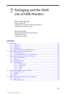 7 Packaging and the Shelf Life of Milk Powders