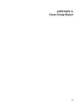 Appendix 5. II ECCTS Focus Group Report