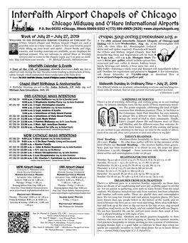 Interfaith Airport Chapels of Chicago Chicago Midway and O’Hare International Airports P.O