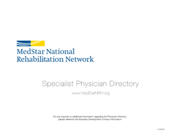 Specialist Physician Directory !