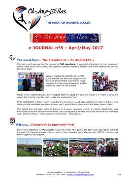 E-JOURNAL N°8 – April/May 2017