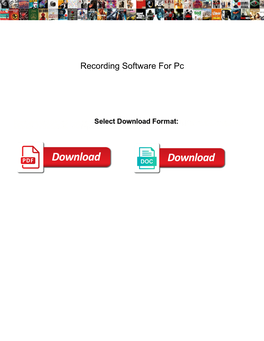 Recording Software for Pc