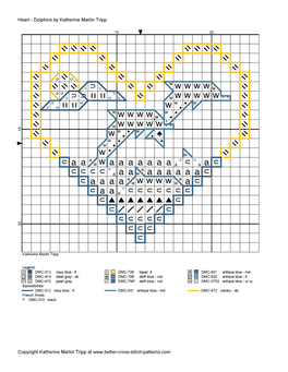 Cross Stitch Dolphins Chart