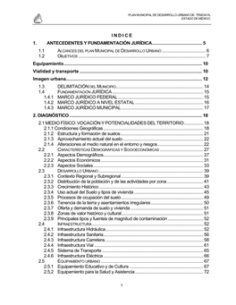 I N D I C E 1. Antecedentes Y Fundamentación Jurídica...5 1.1 Alcances Del Plan Muni