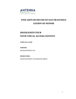 Fine Arts Museums of San Francisco Legion of Honor