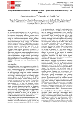 Integration of Ensemble Models with Power Systems Optimisation - Detached Dwelling Case Study