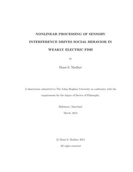 Nonlinear Processing of Sensory Interference