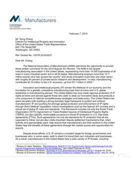 February 2019 Submission to USTR's Special 301 Report