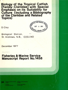 Biology of the Tropical Catfish (Family: Clariidae)