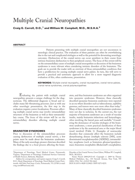 Multiple Cranial Neuropathies