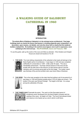 A Walking Guide of Salisbury Cathedral in 1960