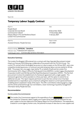 LFC-0465 Temporary Labour Supply Project