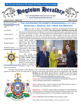 The Honorable Elizabeth Dowdeswell, OC, Oont Receives A