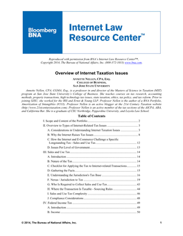 Overview of Internet Taxation Issues