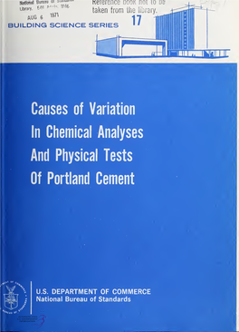 Causes of Variation in Chemical Analyses and Physical Tests of Portland Cement — 25 Cents*