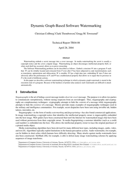Dynamic Graph-Based Software Watermarking