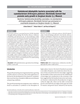 Halotolerant/Alkalophilic Bacteria Associated with the Cyanobacterium Arthrospira Platensis